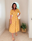 BEAU & RO Jane Dress Virginia Stripe Marigold