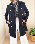 FRANK & EILEEN Belfast Sweatshirt Trench Coat Classic Navy