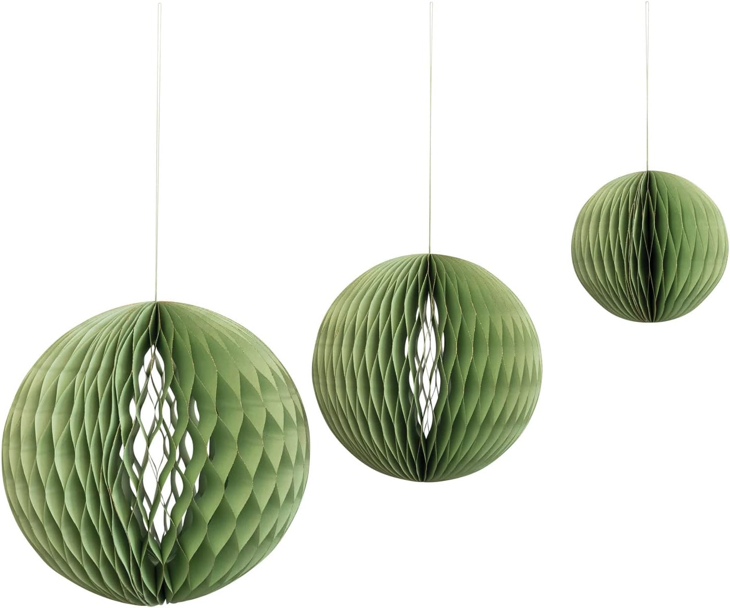 Paper Honeycomb Ornament Mint 16"-Set/3
