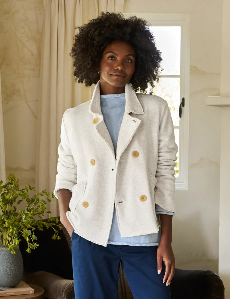 FRANK & EILEEN Mini Belfast Crop Peacoat Heather White Melange