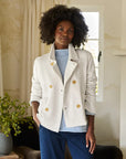 FRANK & EILEEN Mini Belfast Crop Peacoat Heather White Melange