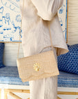 LISI LERCH Scalloped Ruby Straw Clutch