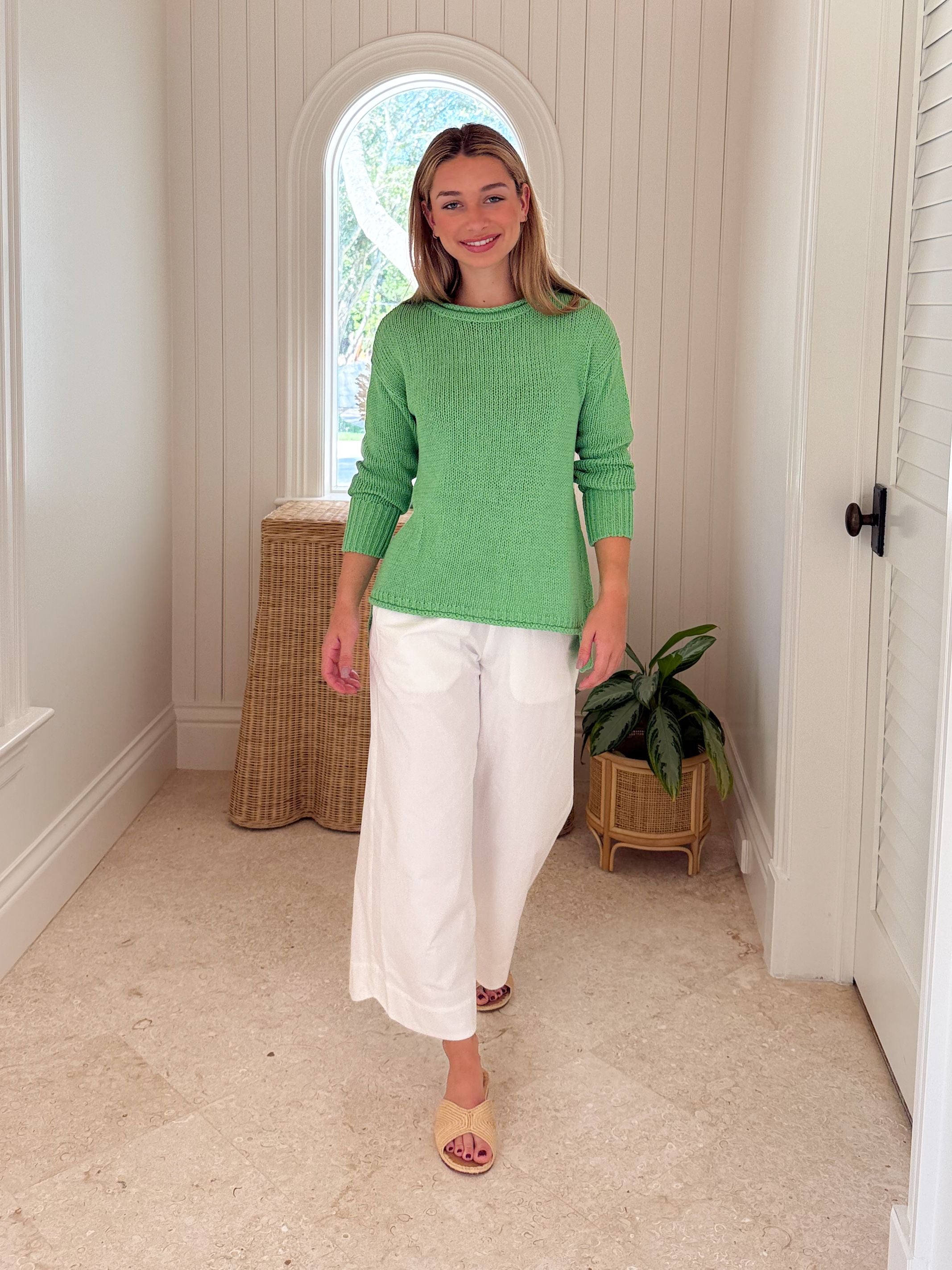 HIHO Relaxed Crew Sweater Zephyr Green