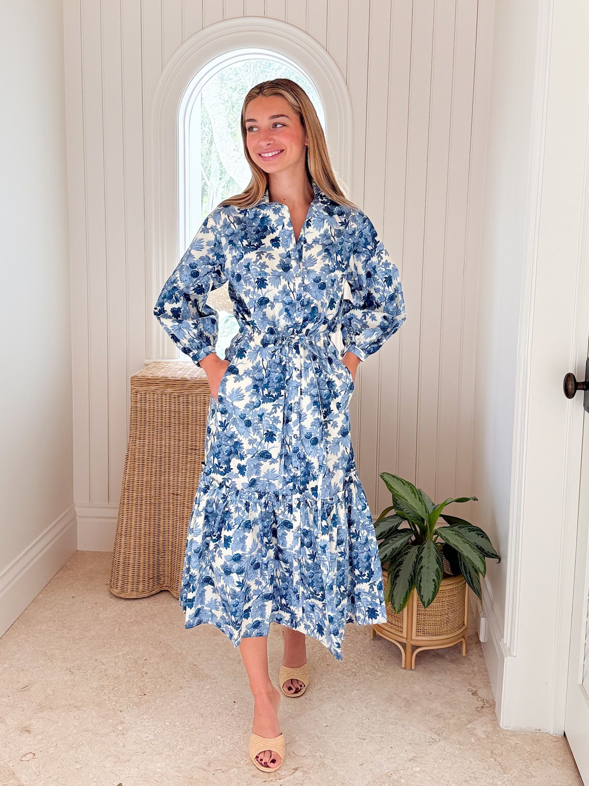 CARA CARA Hutton Dress Berries Egret
