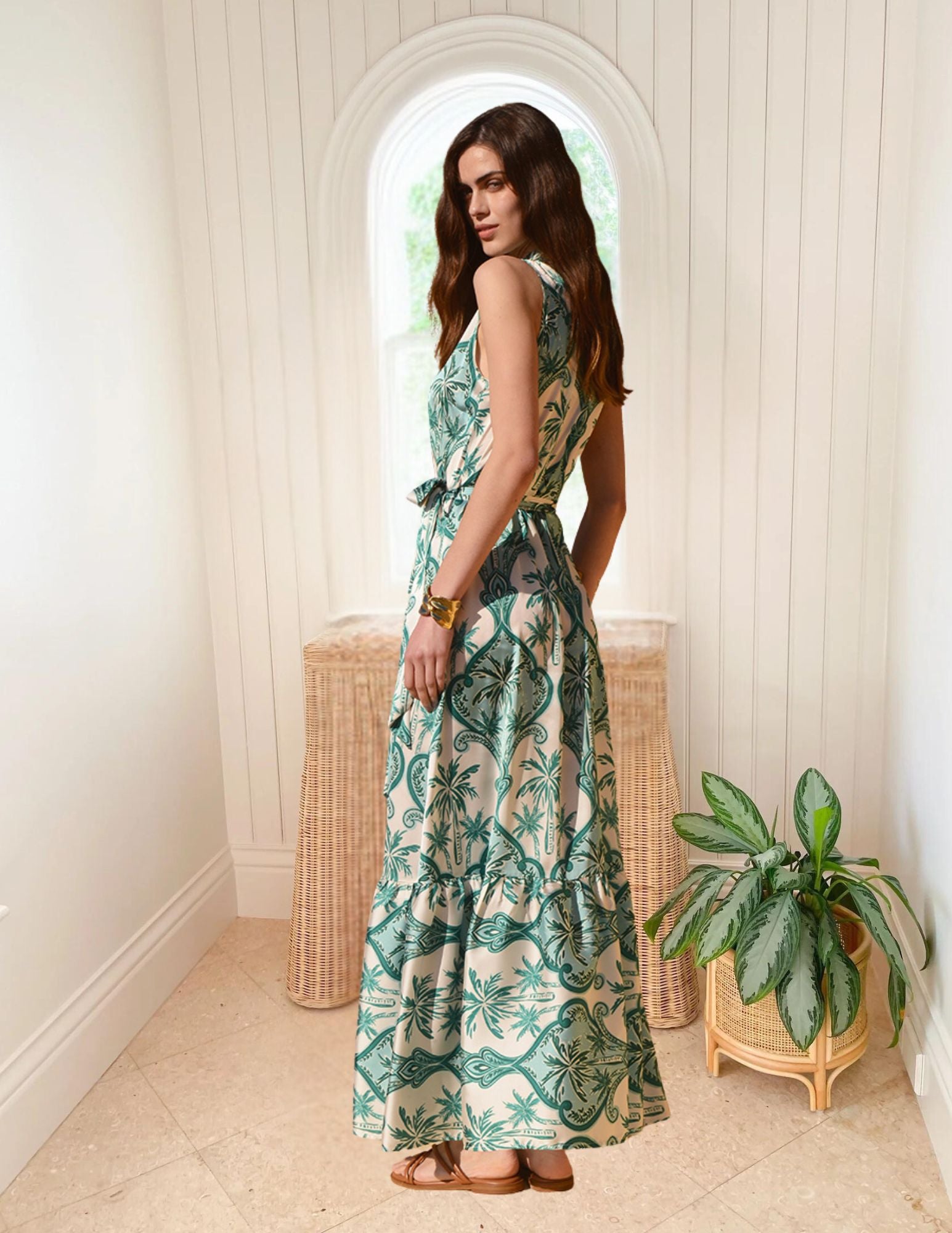 bohemian green maxi dress KASIA Lemnos Chemise Size:34 x 30 maison-lumiere Cobalt Blue Heels To and this boho style