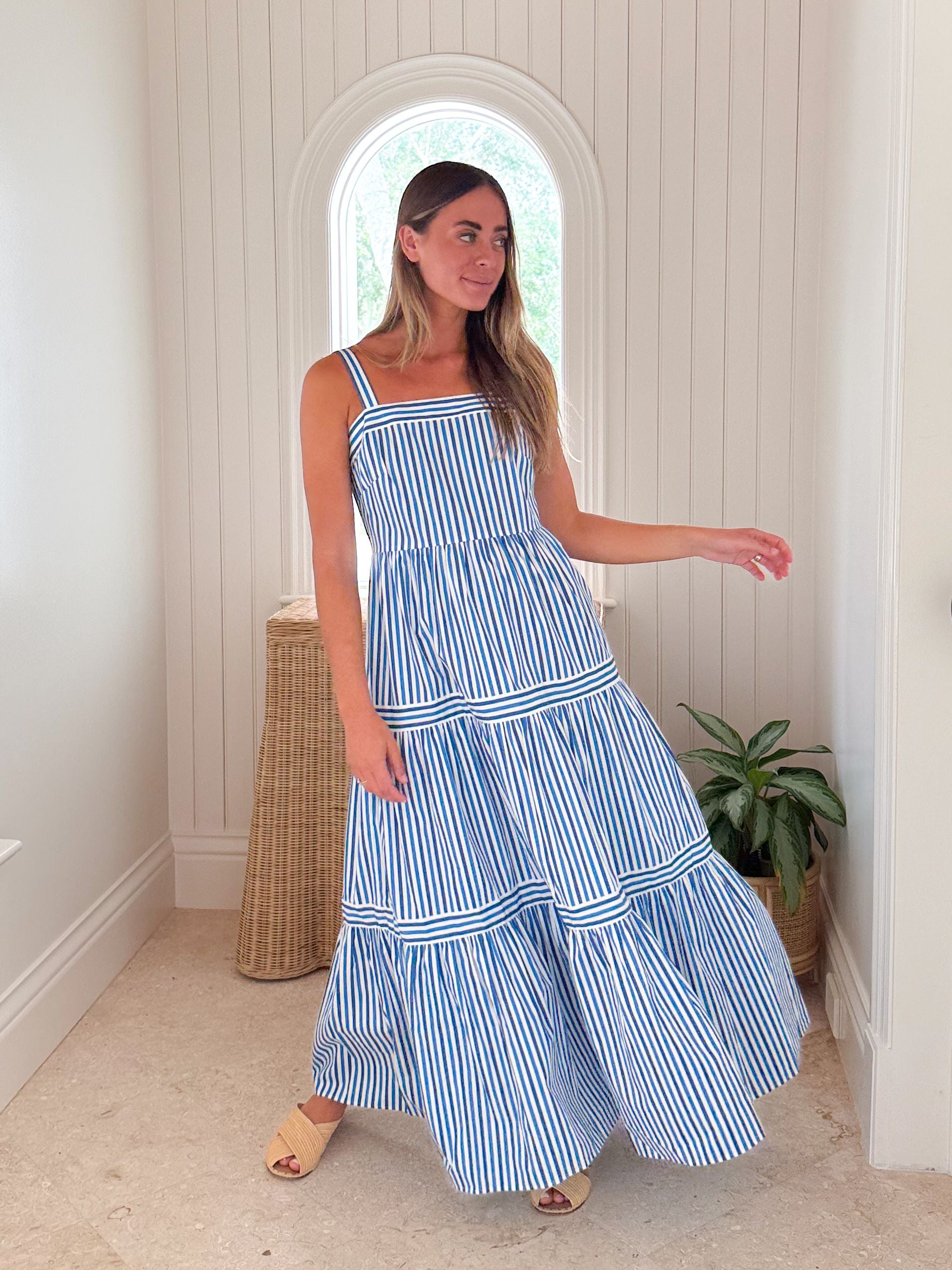 sheridan french maxi dress I Summer 2026 I Sailor in Regatta Stripe XS grazing midi length sam-in-sheridan-french-dress - Style of Sam