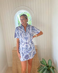 FINAL SALE SHERIDAN FRENCH Rhodes Dress Denim Floral Ikat