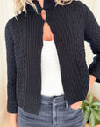 JUMPER 1234 Textured Cardigan Black