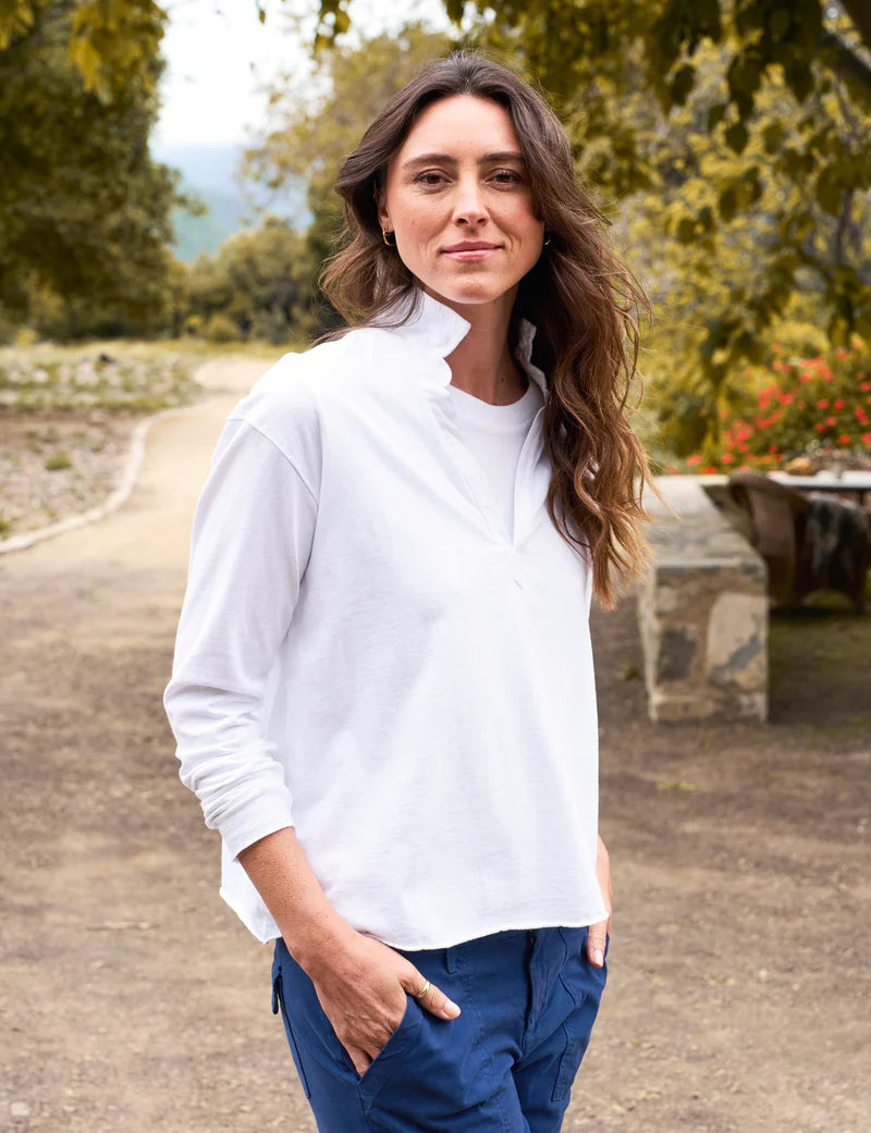 FRANK & EILEEN Patrick Popover White Jersey