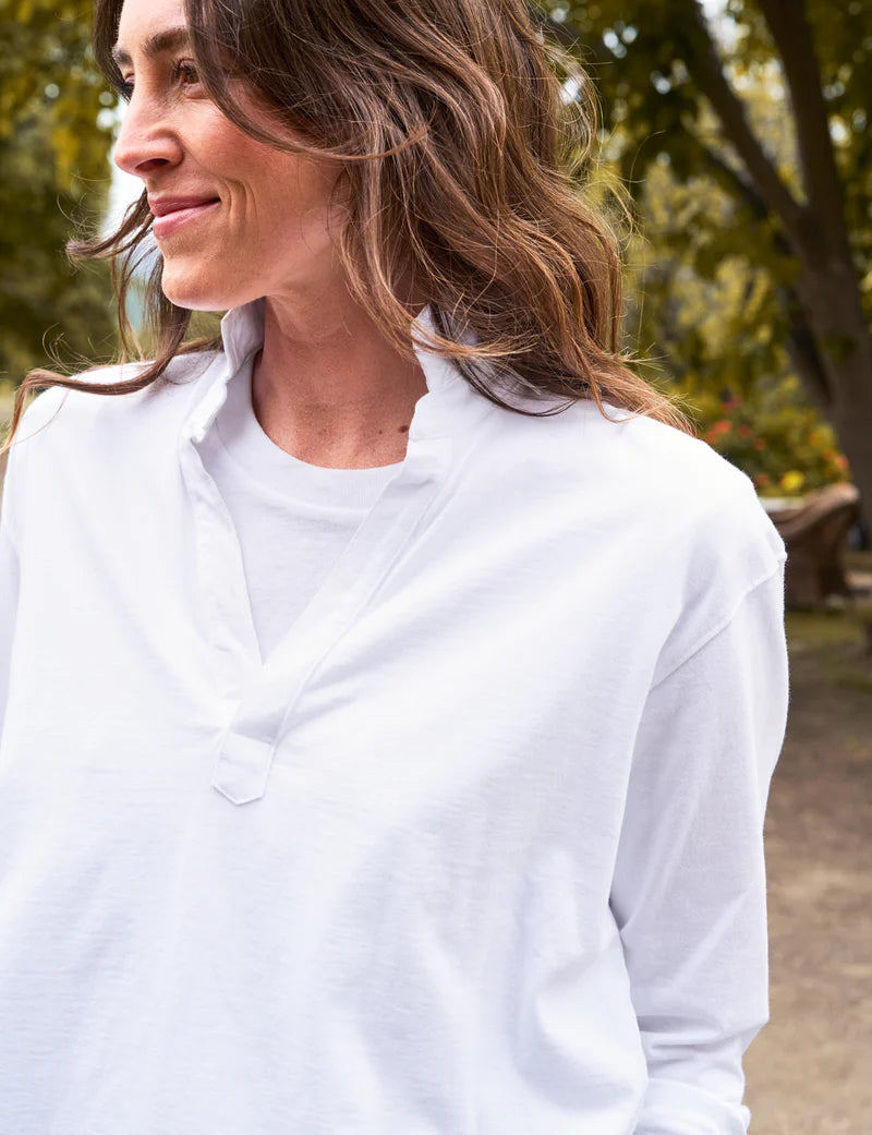 FRANK & EILEEN Patrick Popover White Jersey