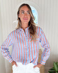 PINK CITY PRINTS Gabi Shirt Poets Stripe