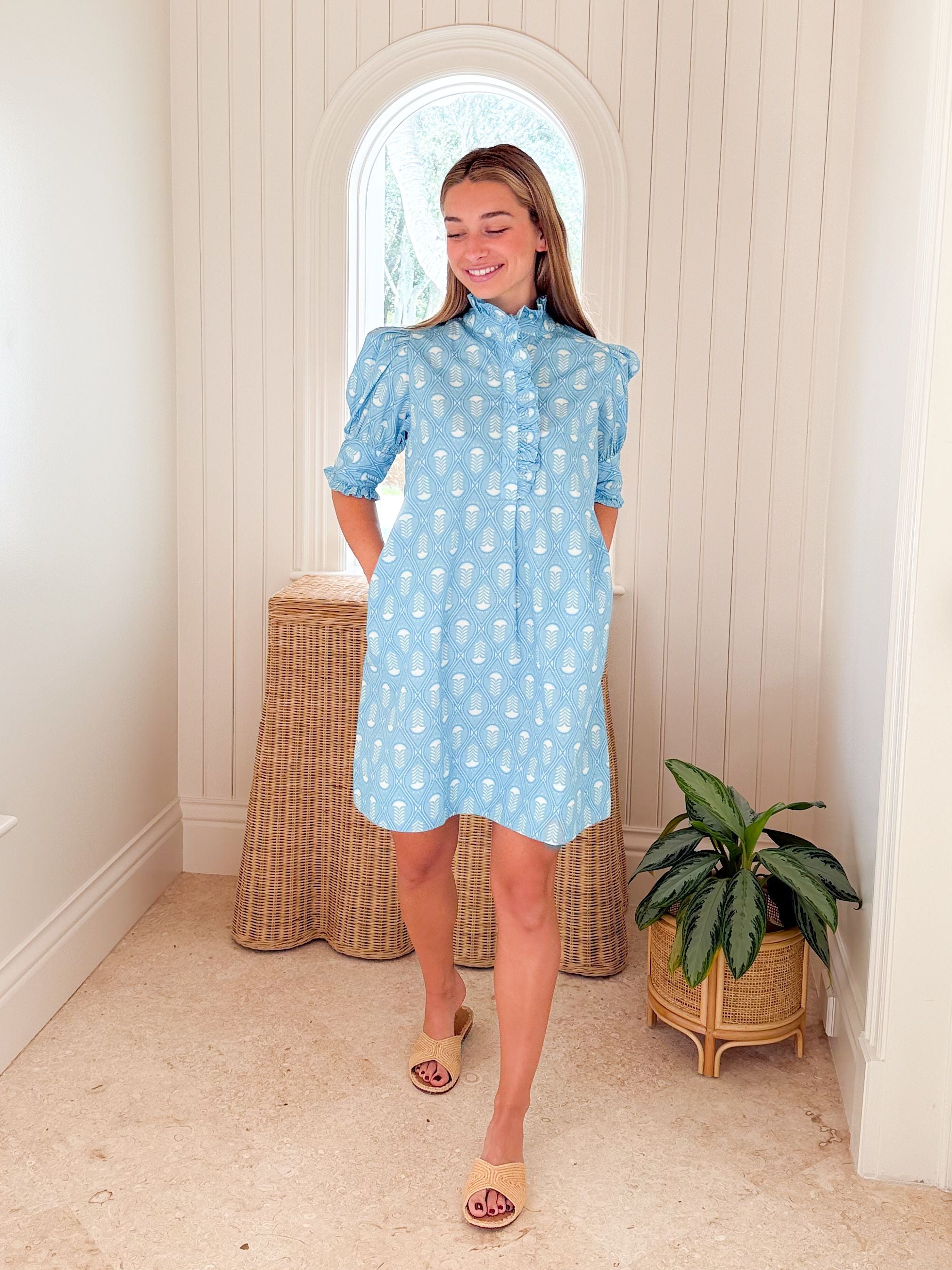 NAVYBLEU Westport Dress Blue Stamp