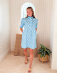 NAVYBLEU Westport Dress Blue Stamp