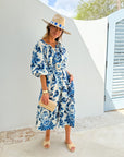 CARA CARA Simone Dress Fiore Evening Blue