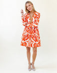 FINAL SALE SHERIDAN FRENCH Abigail Dress Pumpkin Brocade