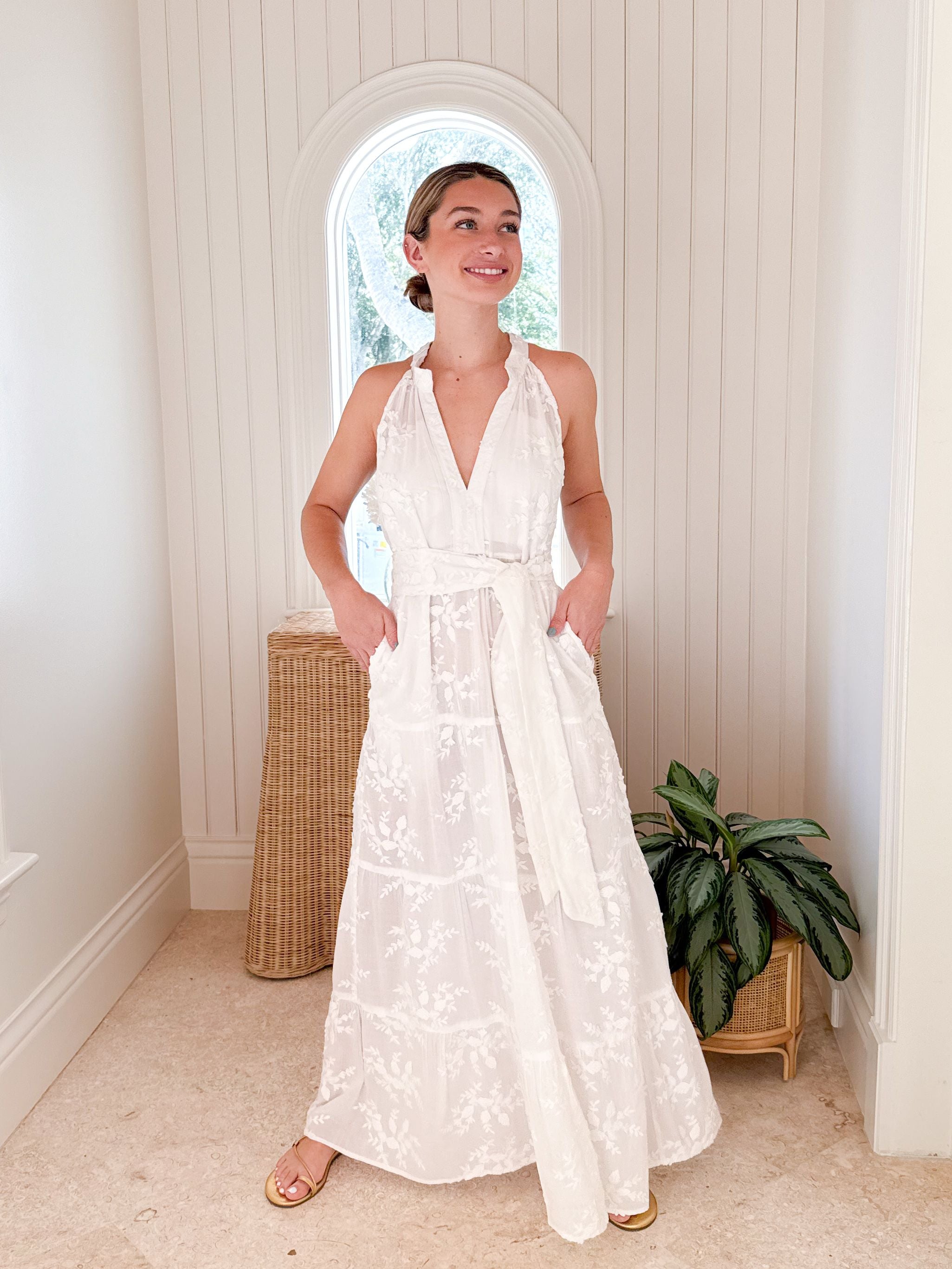 LOLA AUSTRALIA Sapphire Maxi Dress Orient White