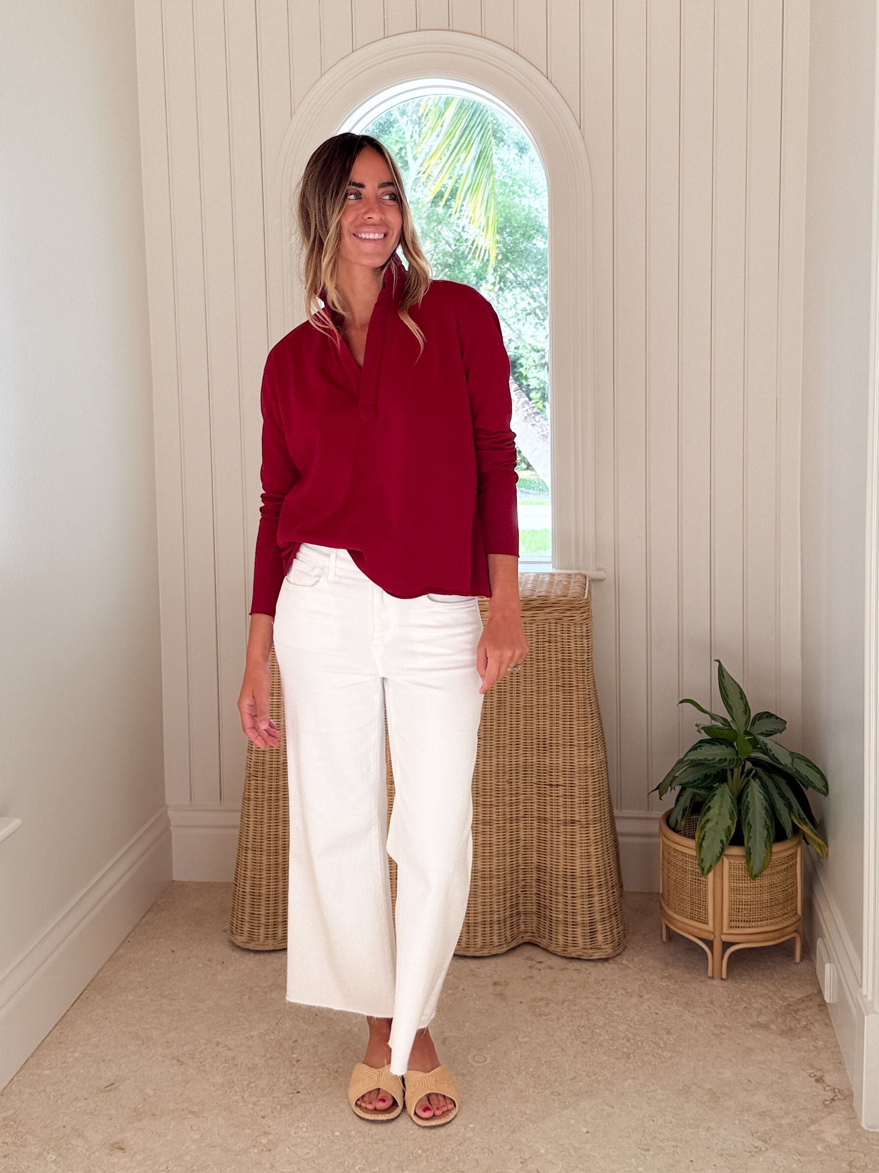 FRANK & EILEEN Patrick Popover Garnet Jersey
