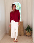 FRANK & EILEEN Patrick Popover Garnet Jersey