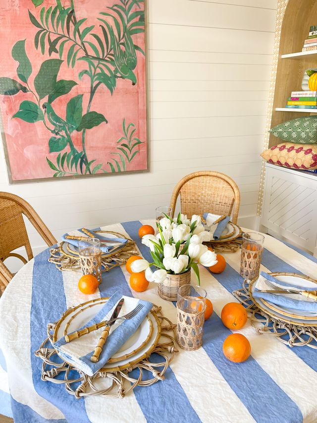 BERTOZZI Rigato Blue Tablecloth 69X126