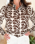 FITZROY & WILLA Russell Top Espresso Ikat