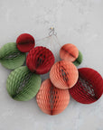 Paper Honeycomb Ornament Mint 16"-Set/3