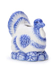 Blue & White Turkey Candle Holders-Set/2