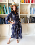 LOLA AUSTRALIA Daisy Boo Midi Dress Wreath Navy