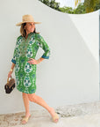 BELLA TU Bennett Tunic Dress Ikat Green