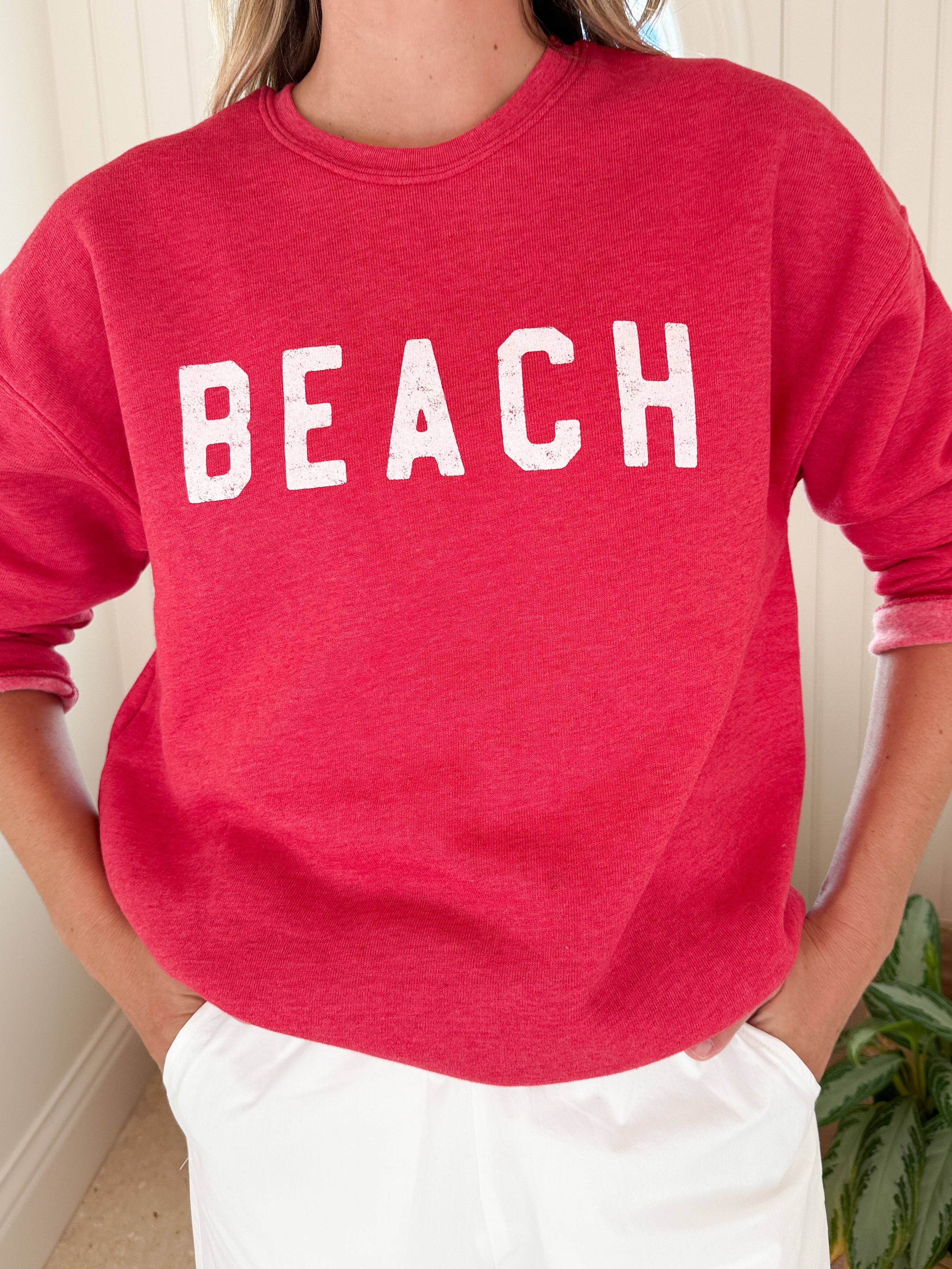 Beach Sweatshirt Heather Red
