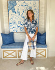 FINAL SALE FINAL SALE FELICITE Short Sleeve Shirt Navy Palm