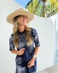 WALKER & WADE Day Break Dress Navy Palm