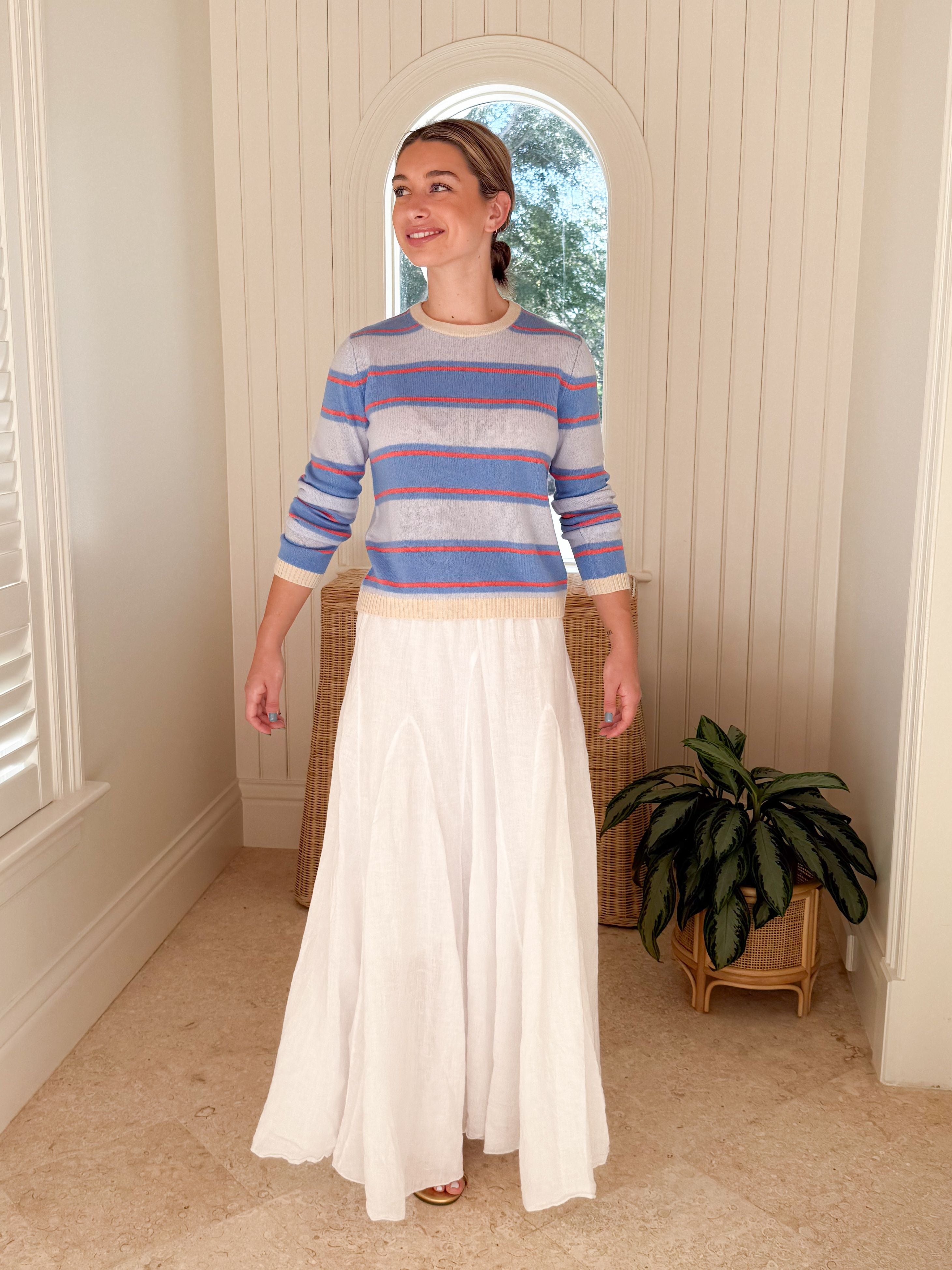 JUMPER 1234 Deckchair Stripe Crew Oatmeal, Skylar, Cerise & Azure