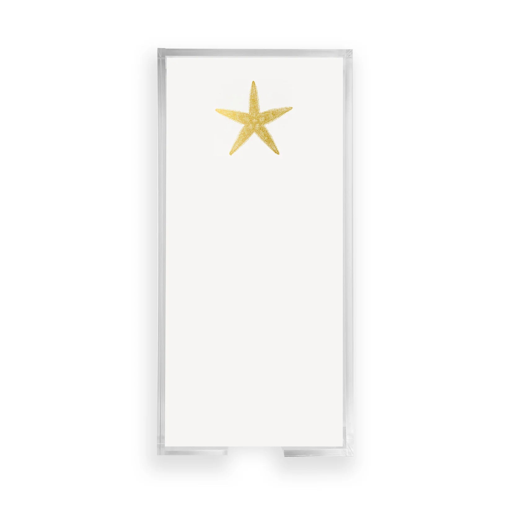 White Lacquer Tray with White/Gold Foil Notepad