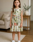 RO'S GARDEN Nicole Girls Dress Botanic Multi