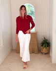 FRANK & EILEEN Patrick Popover Garnet Jersey