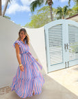 OLIPHANT Ruffle Collar Button Maxi Dress Cabana Pink