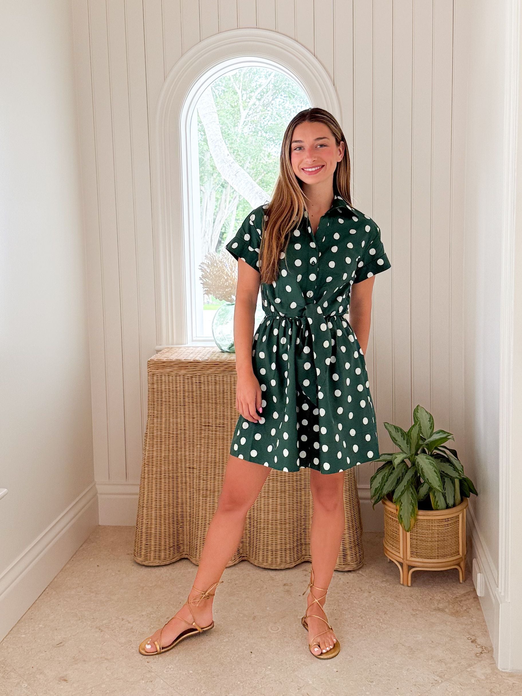 cara cara mini dress Asbury XS / Polka Dot Green Color:Balsam Green cf-color-black-off-white making it a versatile Shirees Ocean Blue Sequin