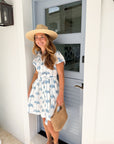 NAVYBLEU Winnie Dress White Palm