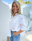 CARYN LAWN Swing Star Top White