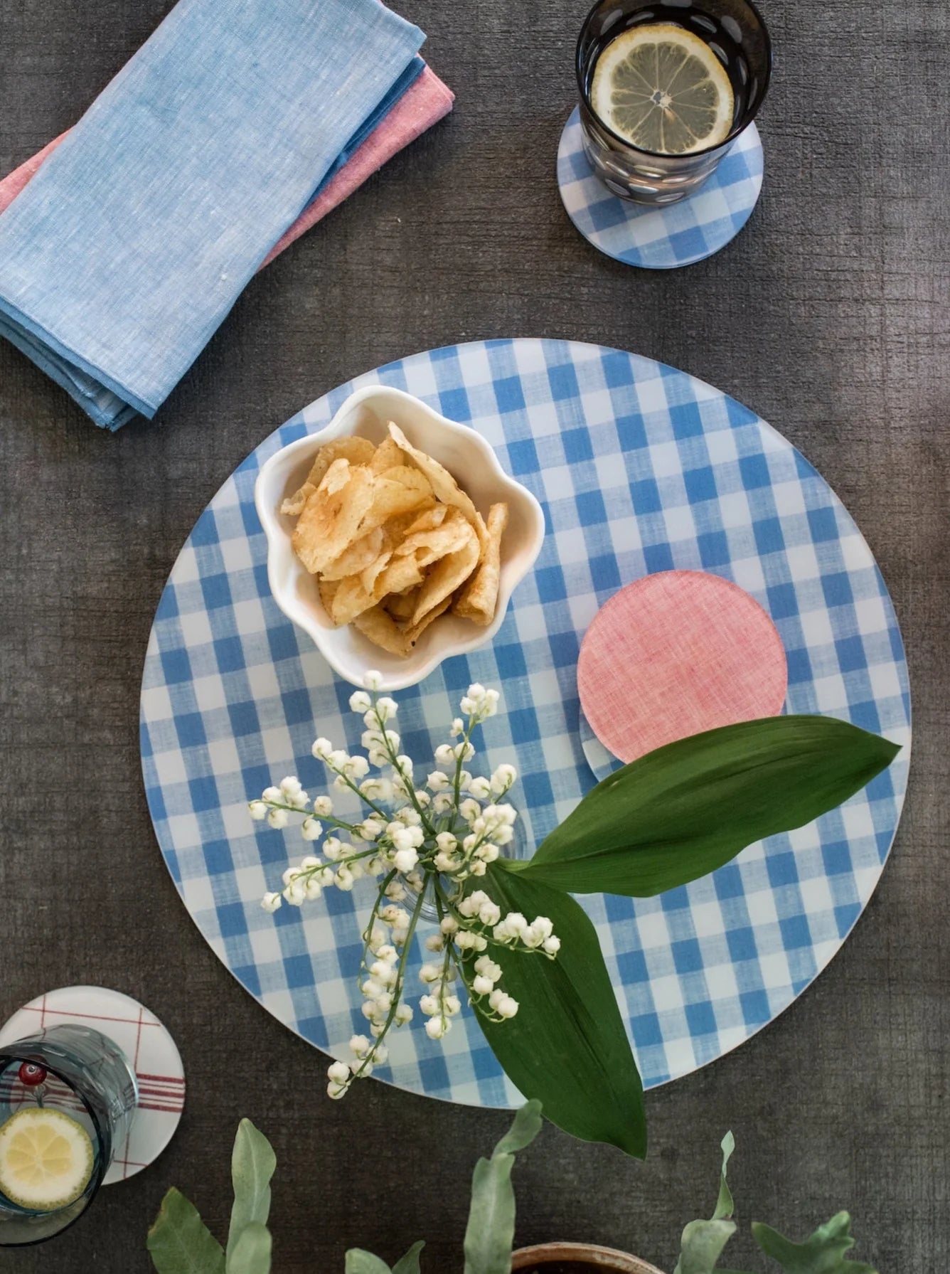Campbell Blue Chambray Napkins-Set/4