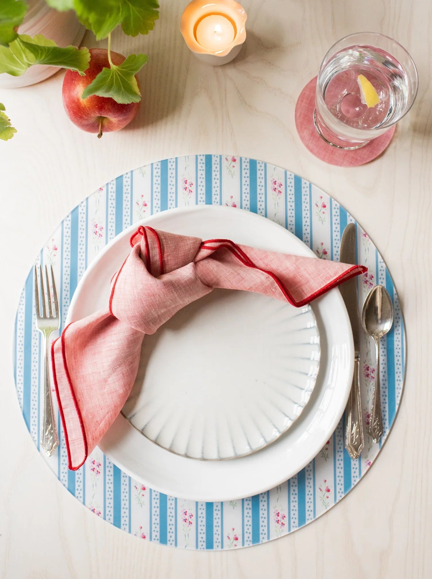 Waller Red Chambray Napkins-Set/4