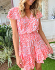 FINAL SALE WALKER & WADE Zoey Dress Coral Zebra