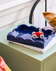 ADDISON ROSS Scallop Tray Navy 11x8