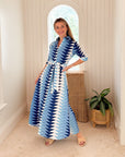 BEAU & RO Eloise Dress Ocean Bagru Triangle