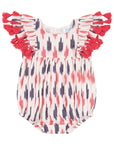 FINAL SALE MER ST. BARTH Baby Anna Romper Cream, Red, Navy Ikat