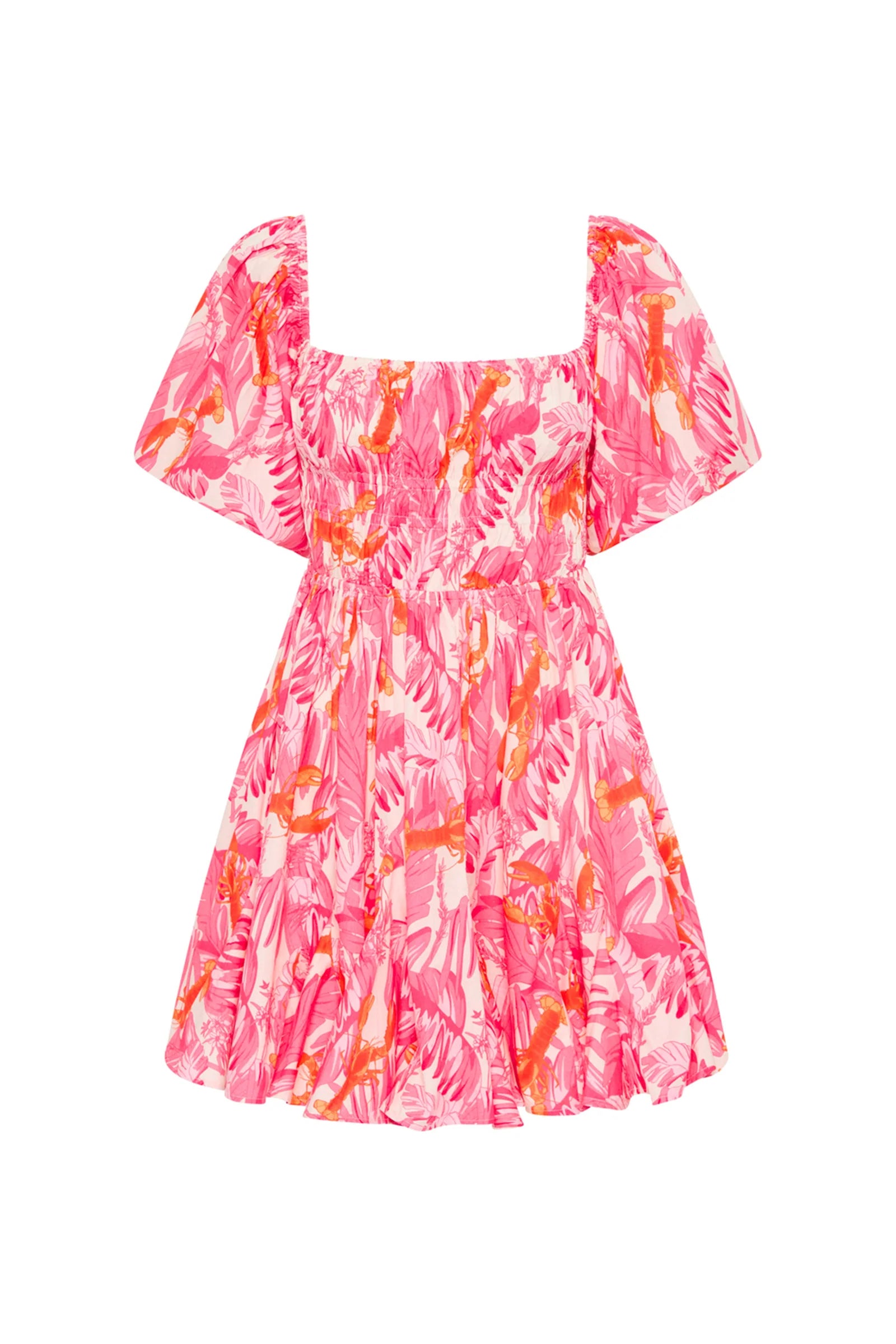 FINAL SALE PALM NOOSA Flora Dress Pink Lobster