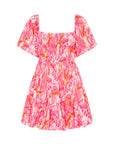 FINAL SALE PALM NOOSA Flora Dress Pink Lobster