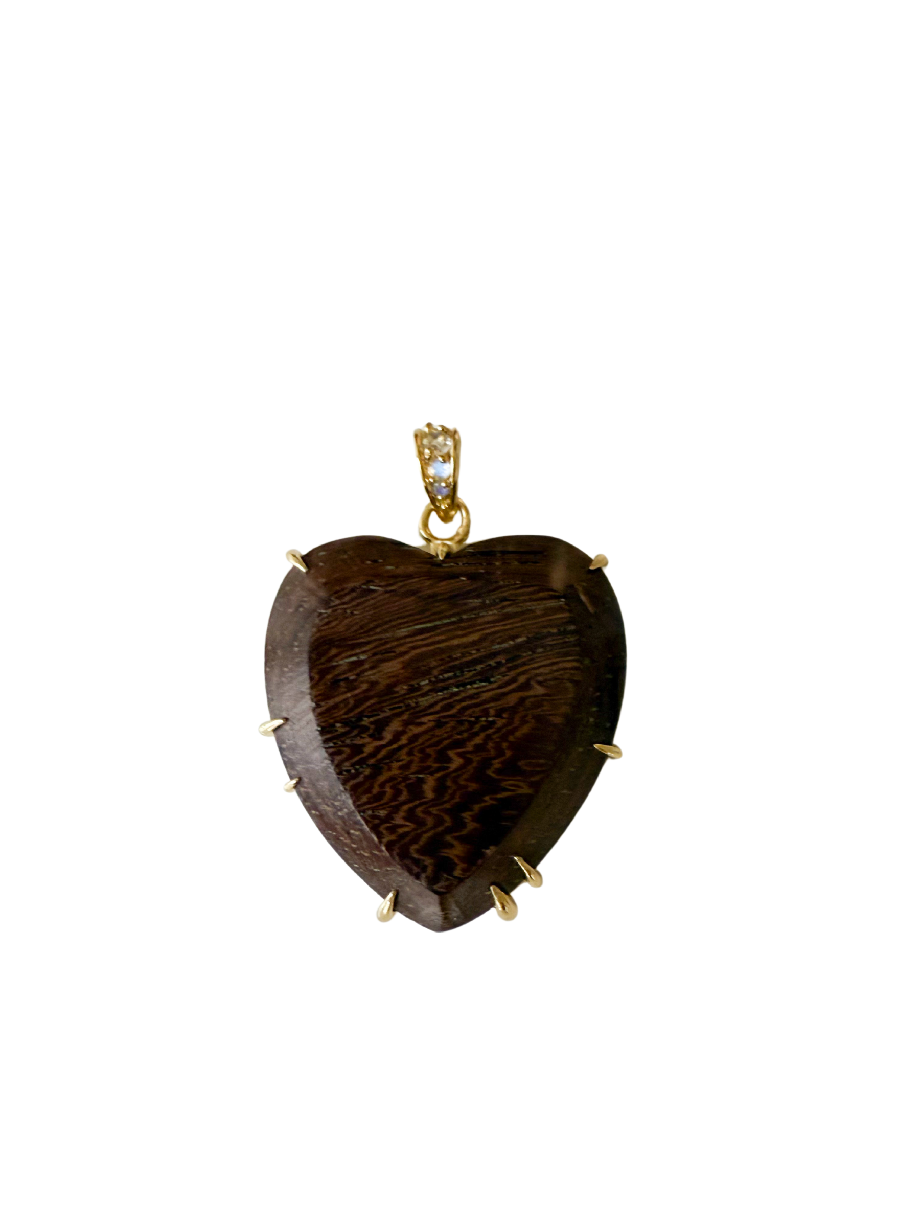 JANE WIN LOVE Jumbo Wood Heart Pendant