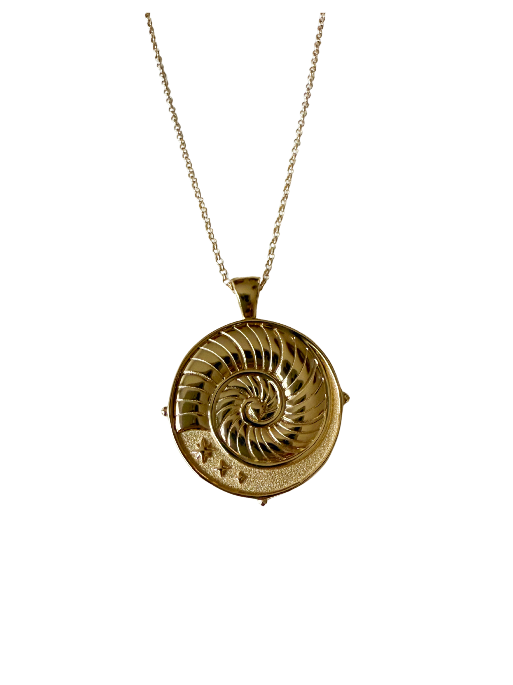 JANE WIN INSPIRATION JW Original Pendant Coin on Rolo Chain 16"-18"
