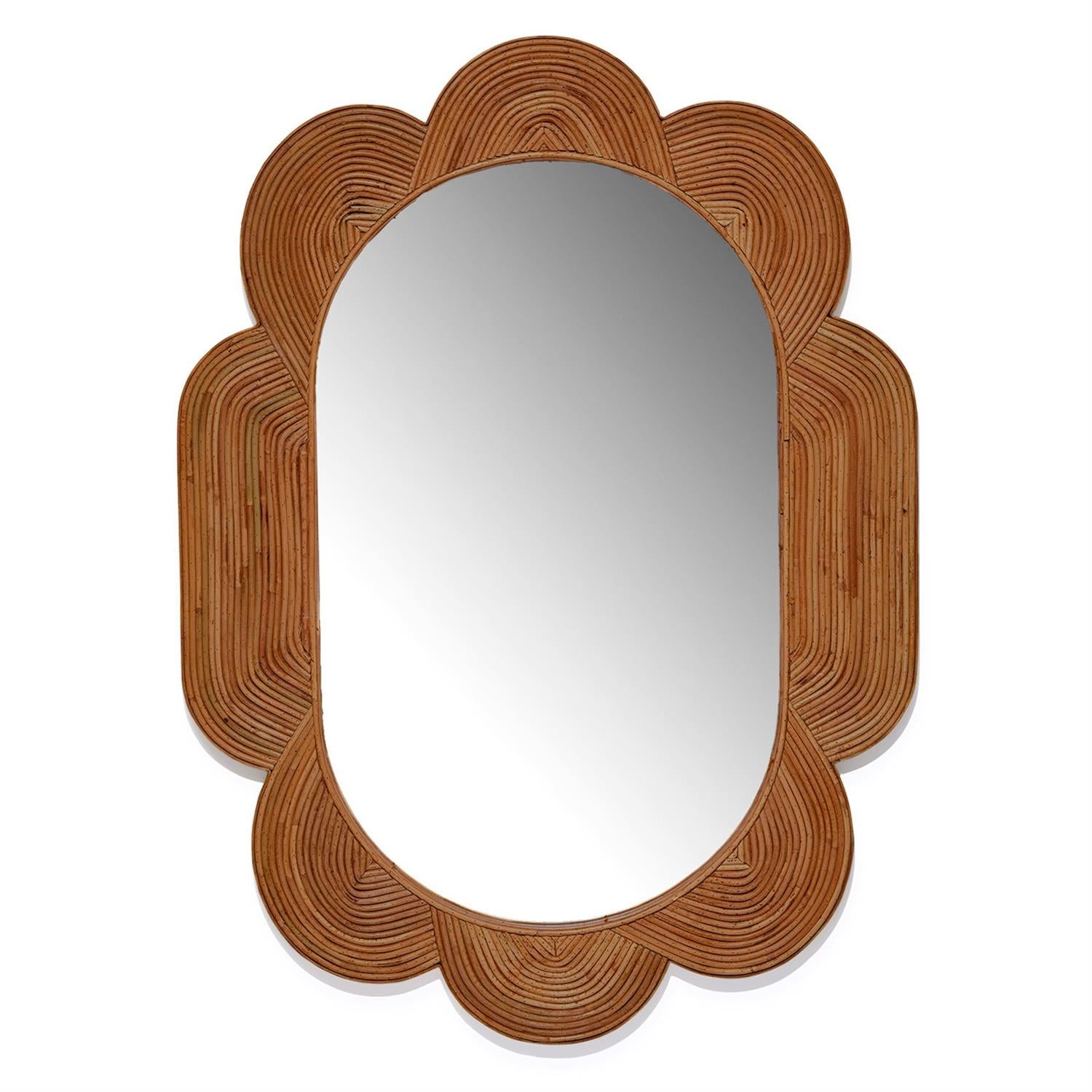 Scalloped Bamboo Mirror
